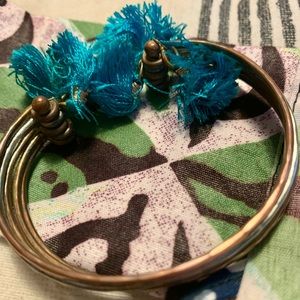 Noonday collection boho blue tassel bracelet